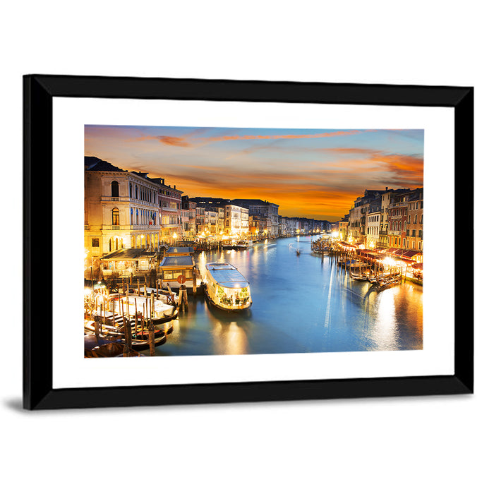 Venice Grand Canal at Dusk Wall Art as a framed print