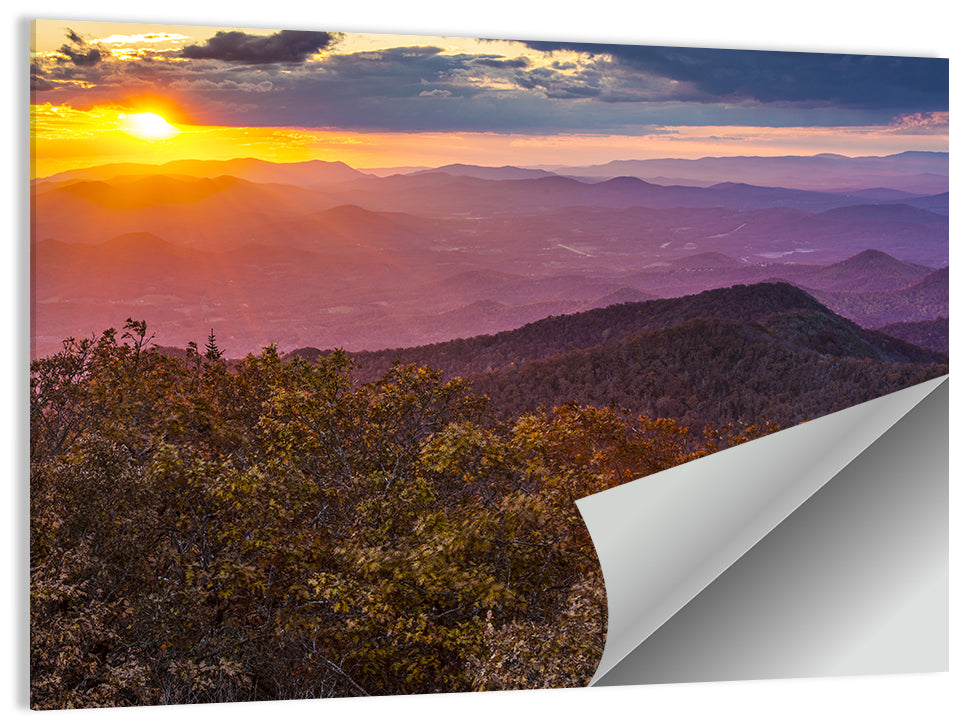 Blue Ridge Mountains Sunset Wall Art