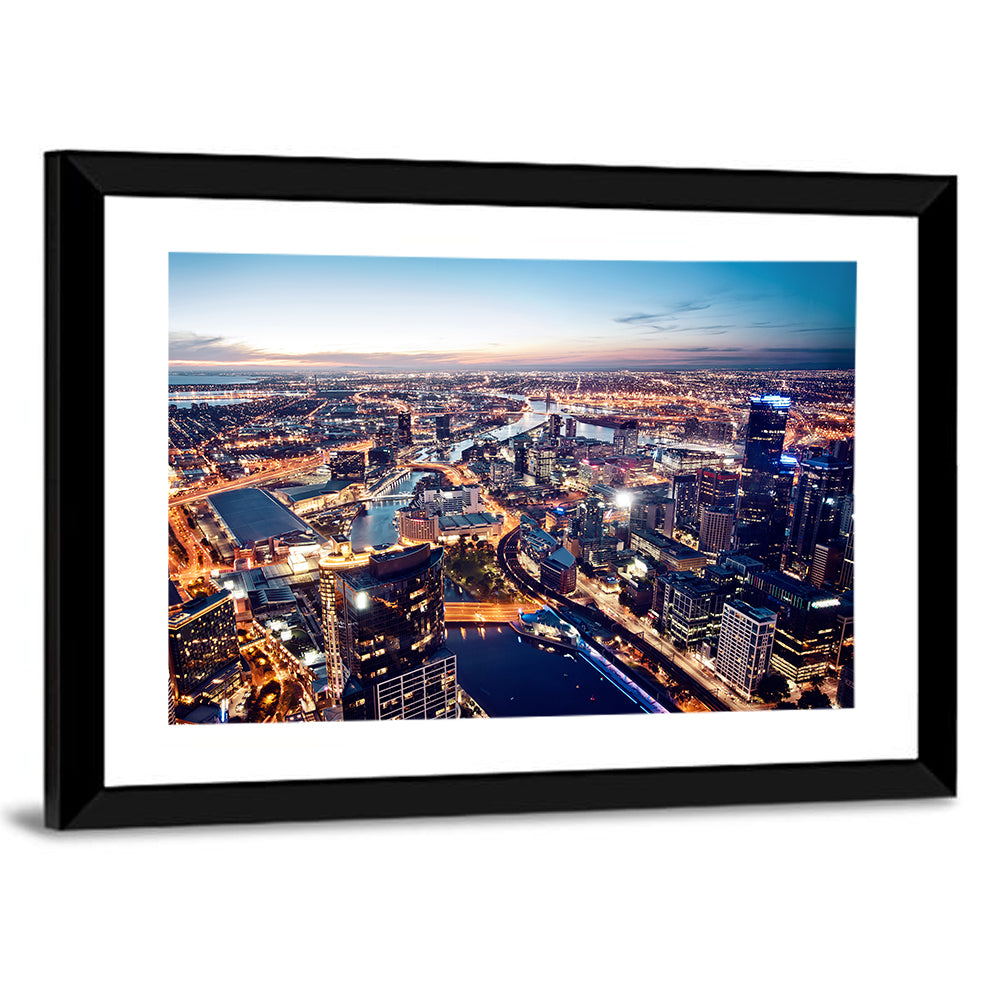 Melbourne Twilight Skyline Wall Art