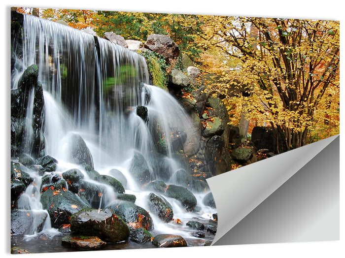 Autumn Waterfall at Sonsbeek Park Wall Art as a poster print