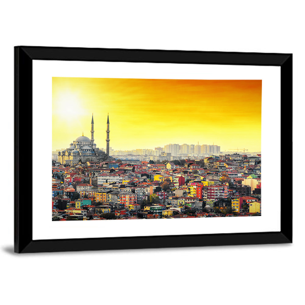 Fatih Mosque at Sunset Wall Art