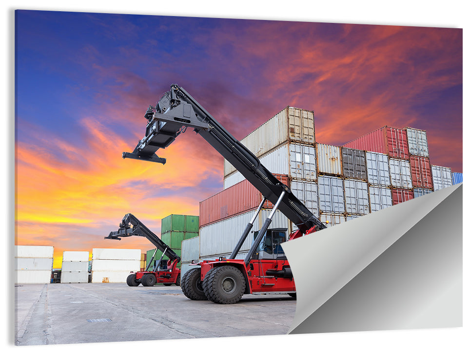 Shipping Containers - Global Logistics Concept Wall Art