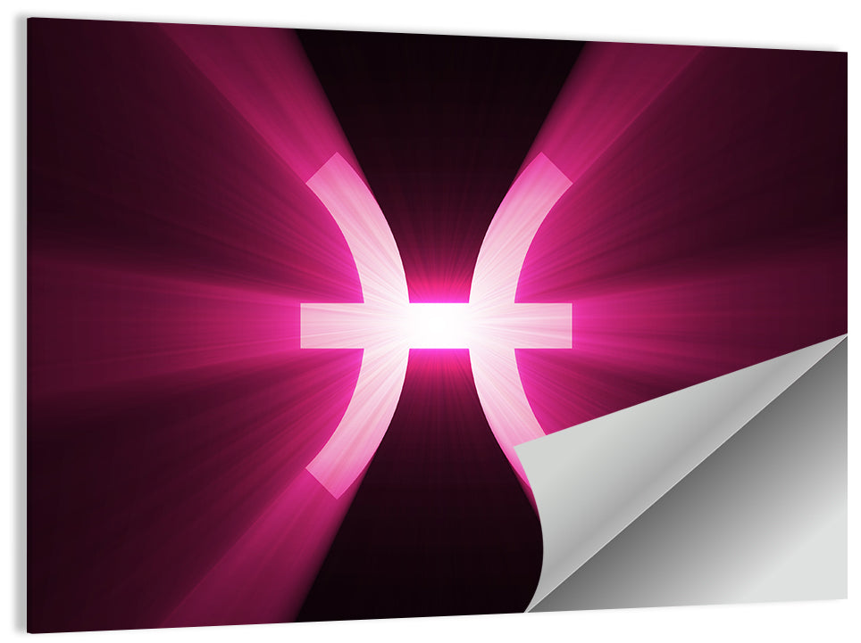 Magenta Pisces Symbol Wall Art