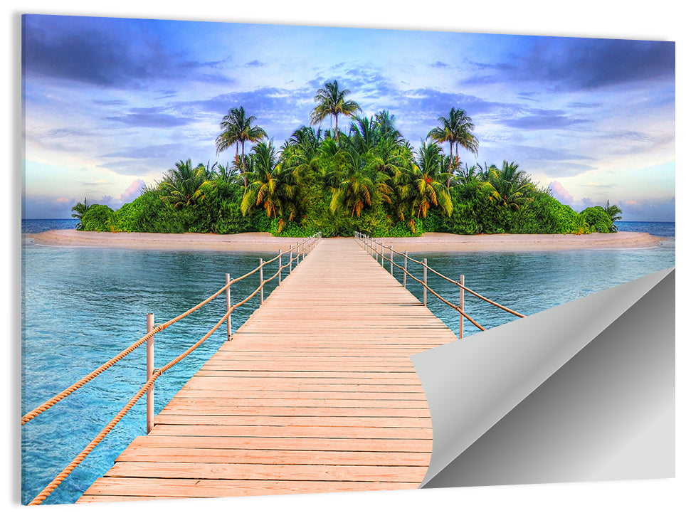 Tropical Island Pier Perspective Wall Art