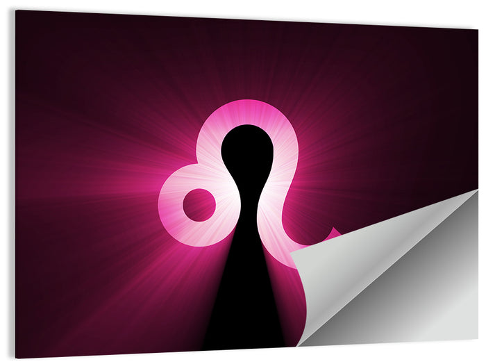 Glowing Magenta Leo Symbol Wall Art as a poster print