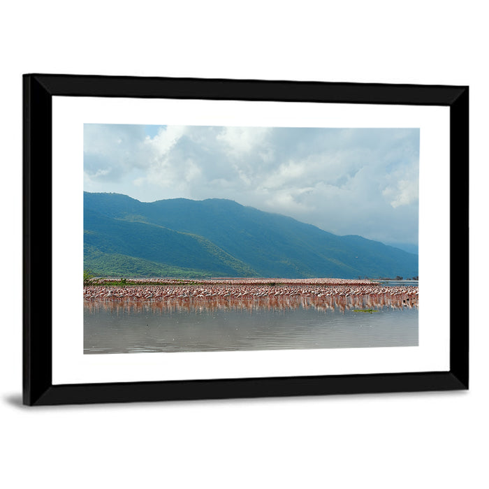 Flock of Flamingos at Lake Bogoria Wall Art as a framed print