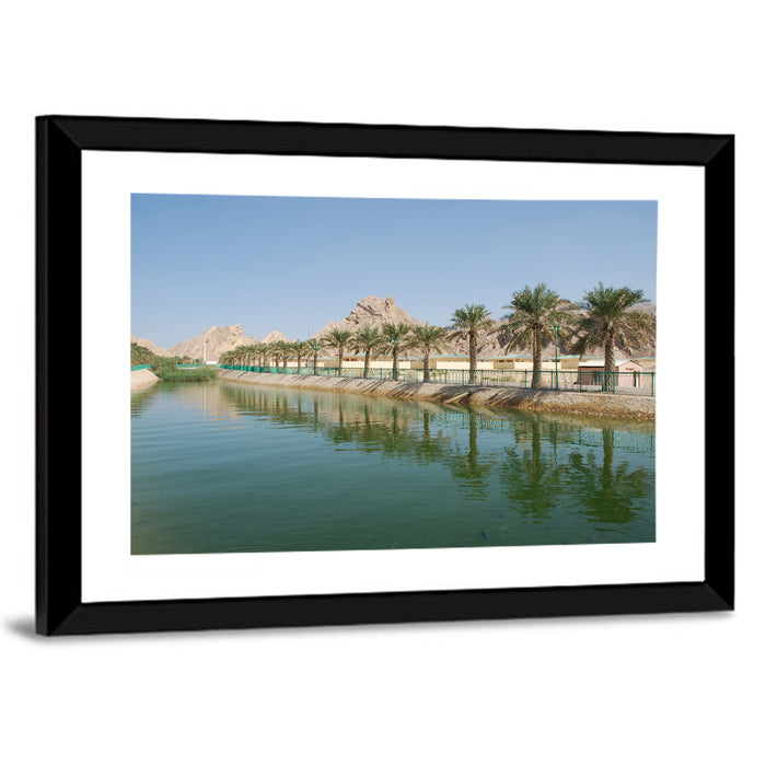 Palm Lake Reflections Wall Art as a framed print