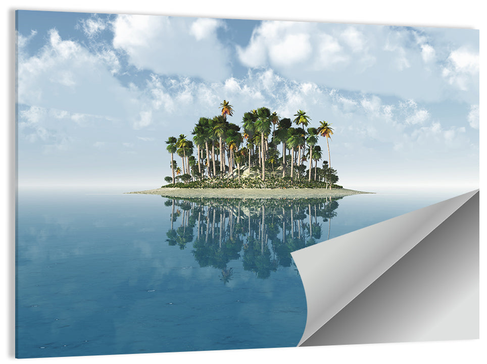 Tropical Island Mirror Reflection Wall Art