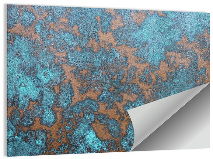 Oxidized Copper Patina Abstract Wall Art as a poster print