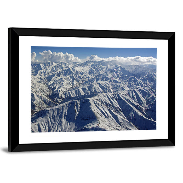 Snow-capped Afghan Mountains Wall Art as a framed print