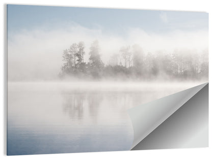 Misty Forest Lake Wall Art