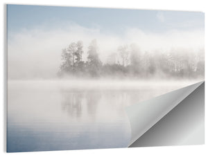 Misty Forest Lake Wall Art