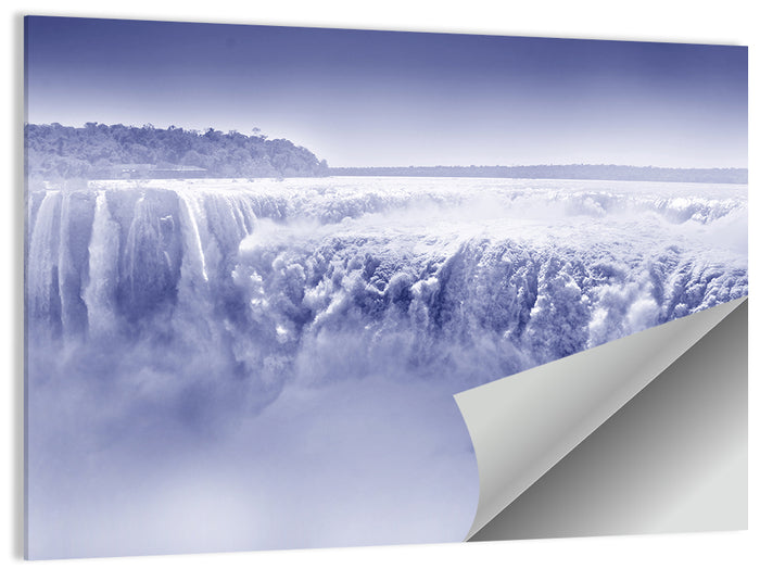 Iguazu Falls Blue Monochrome Wall Art as a poster print