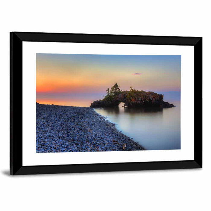Lake Superior Sunrise Wall Art as a framed print