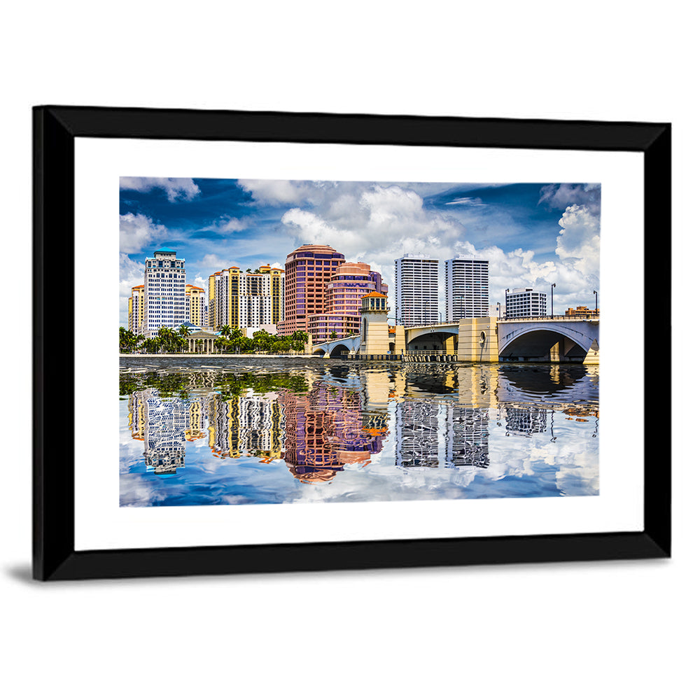 West Palm Beach Skyline Reflection Wall Art