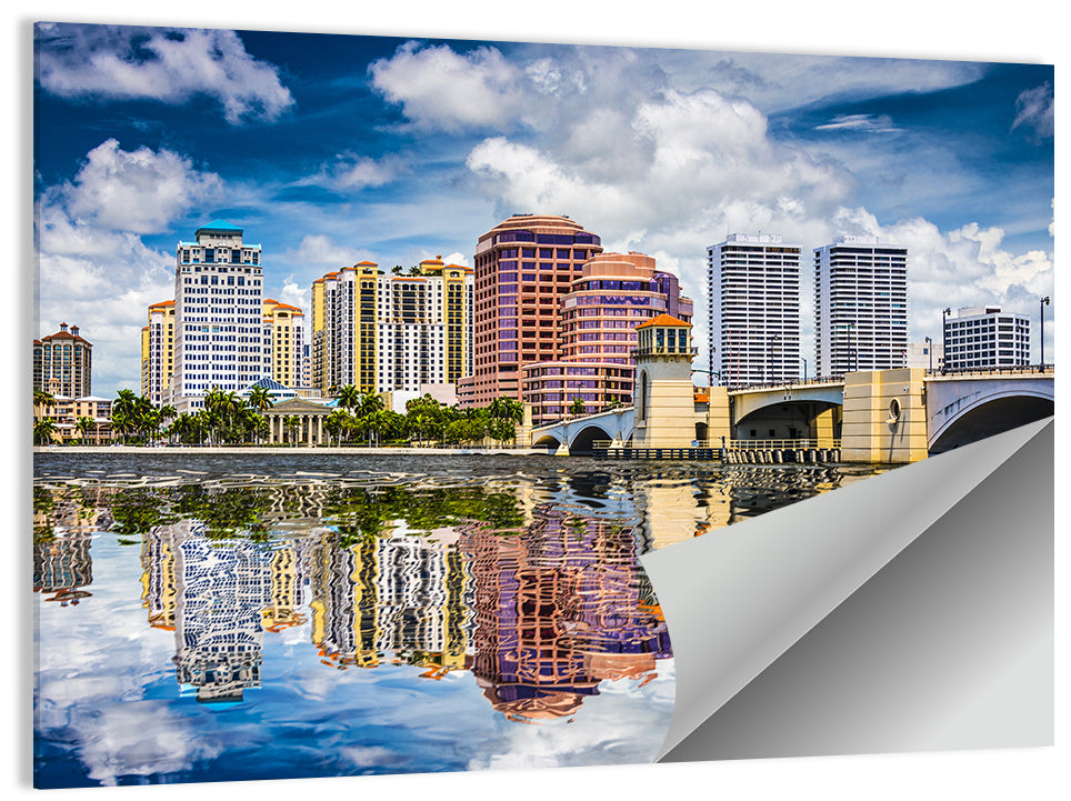 West Palm Beach Skyline Reflection Wall Art