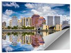 West Palm Beach Skyline Reflection Wall Art