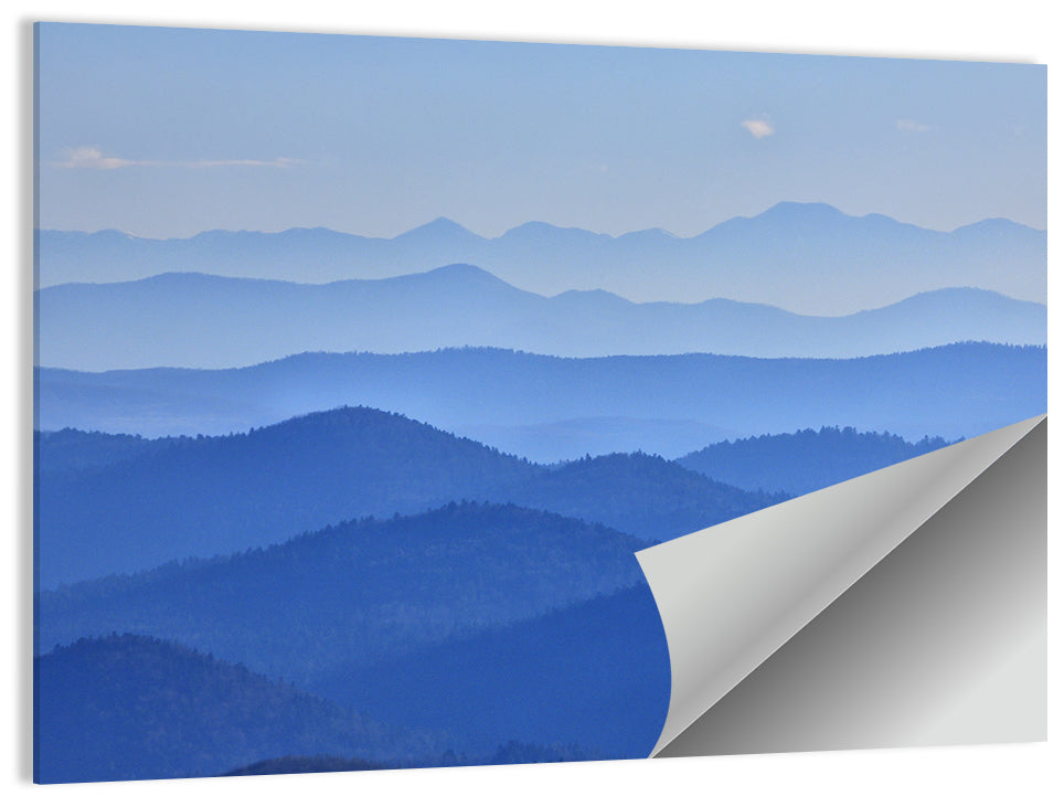 Misty Blue Mountain Valley Wall Art
