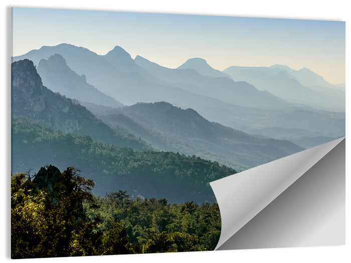 Misty Mountain Ridges Wall Art as a poster print