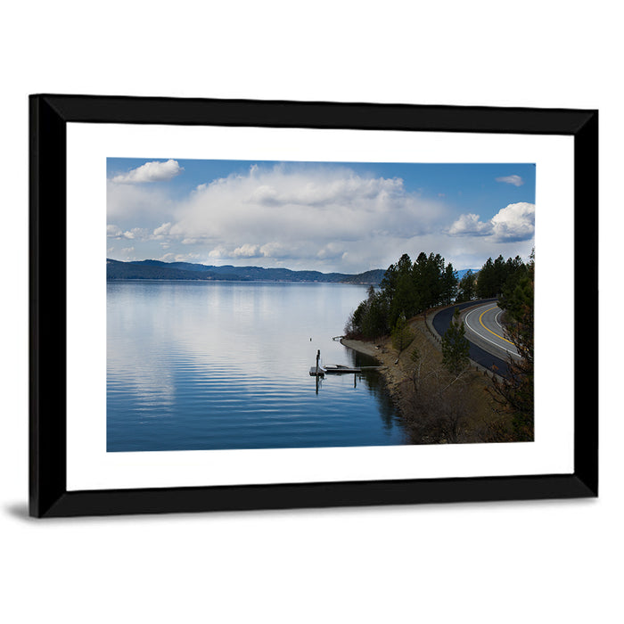 Coeur D'alene Lakeshore View Wall Art as a framed print