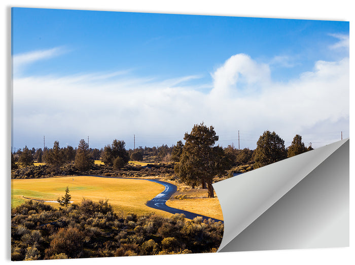 Central Oregon Golf Course with Winding Path Wall Art as a poster print