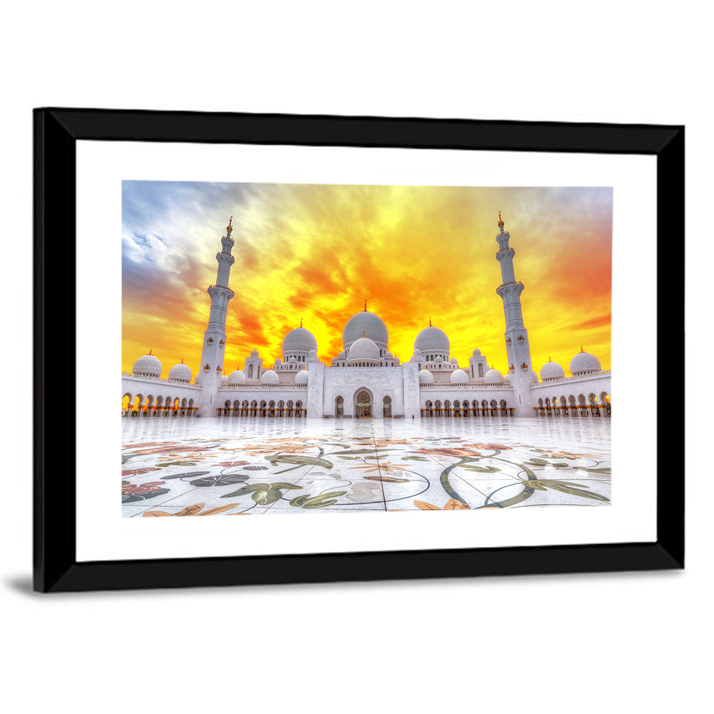 Sheikh Zayed Grand Mosque at Sunset Wall Art