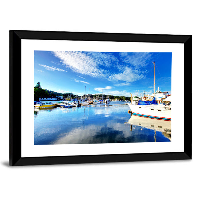 Tacoma Marina Reflections Wall Art as a framed print
