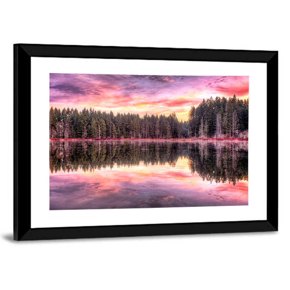 Sunrise Reflection at Forest Lake Wall Art