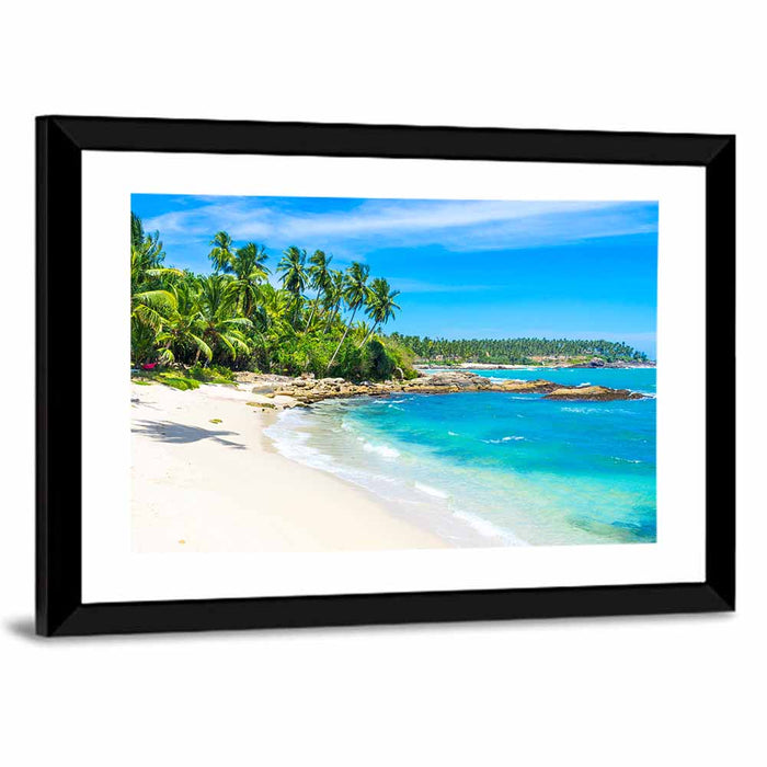 Sri Lanka Tropical Beach Wall Art as a framed print