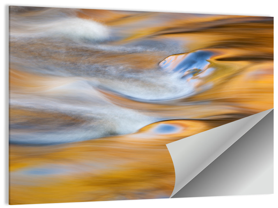 Golden Water Abstraction Wall Art