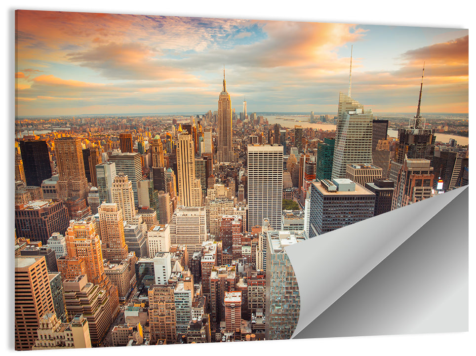 Midtown Manhattan Skyline at Sunset Wall Art
