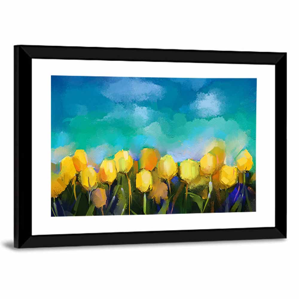 Tulips Flowers Abstract Wall Art