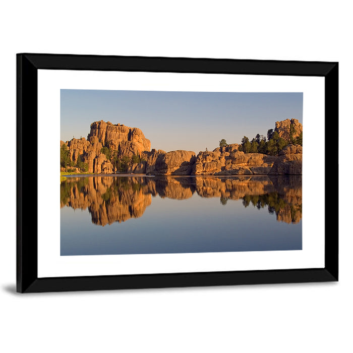 Sylvan Lake Reflection Wall Art as a framed print