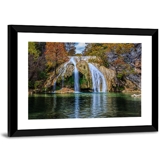 Turner Falls Waterfall Wall Art as a framed print