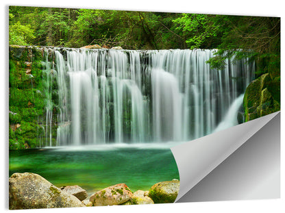 Lake Emerald Waterfall Wall Art