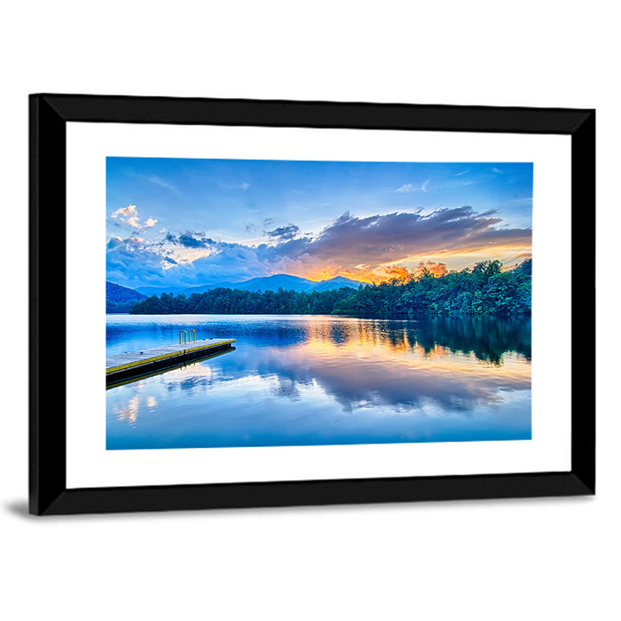 Santeetlah Lake at Golden Hour Wall Art as a framed print