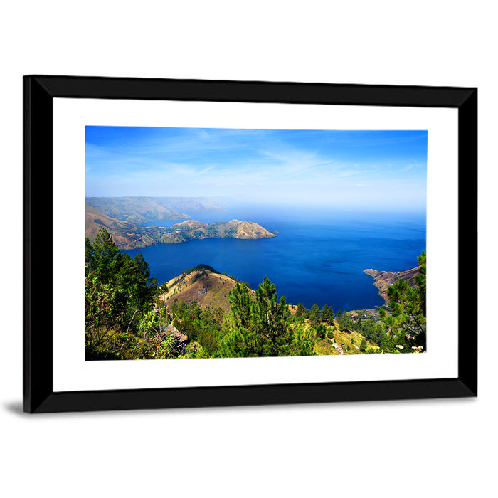 Lake Toba Aerial View Wall Art as a framed print