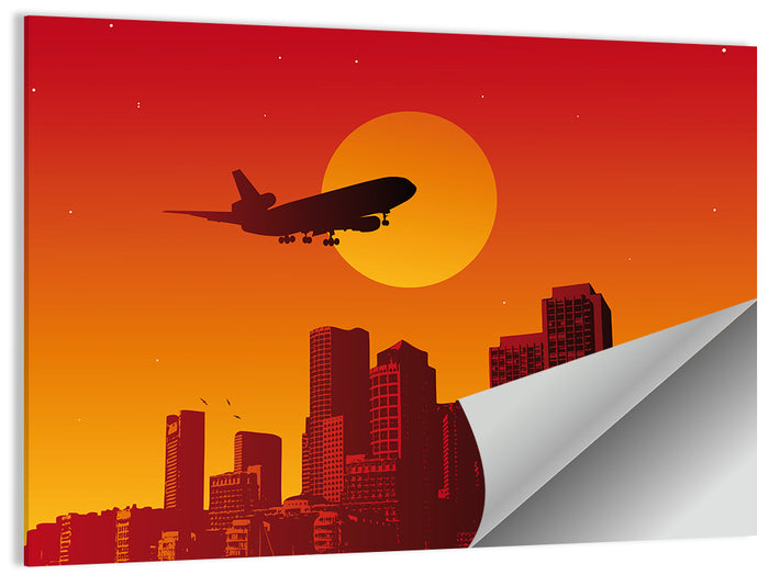 Tri Jet Sunset Skyline Wall Art as a poster print