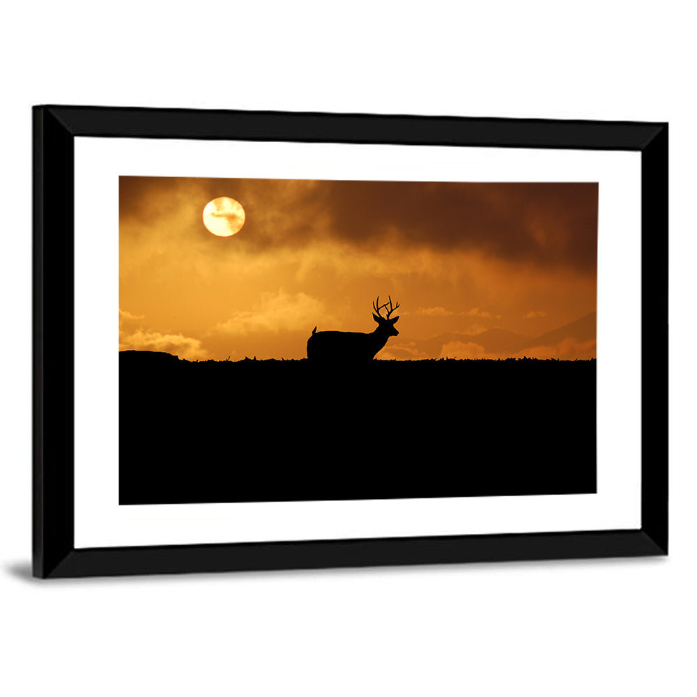 Deer at Sunset Wall Art