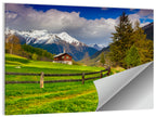 Alpine Meadow Cabin, Swiss Alps Wall Art