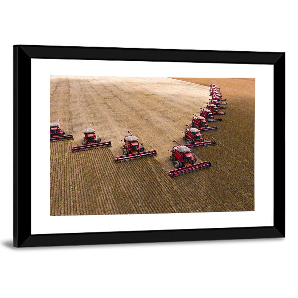 Aerial Soybean Harvest Wall Art