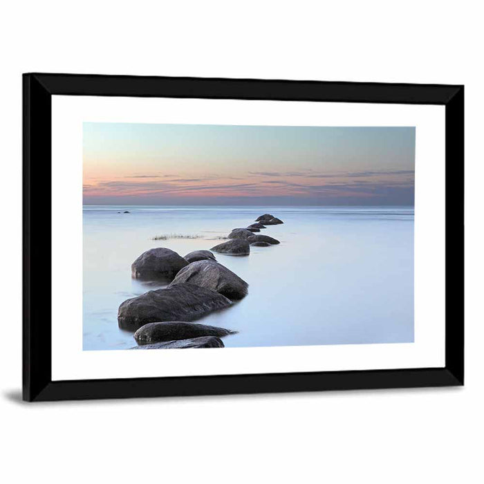Baltic Sea Stones Wall Art as a framed print