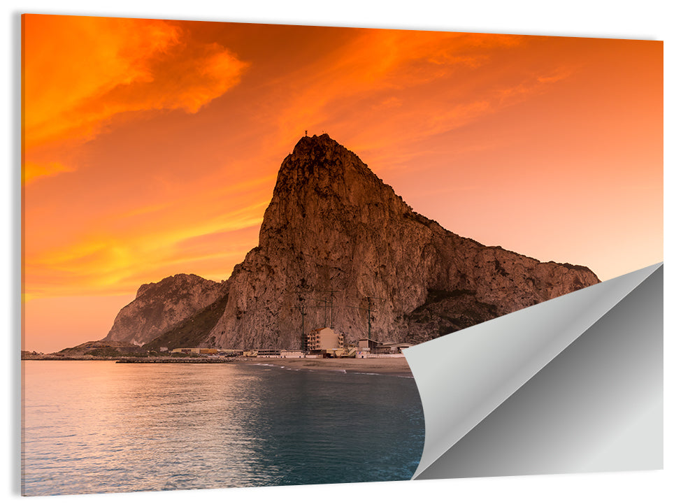 Rock of Gibraltar at Sunset Wall Art