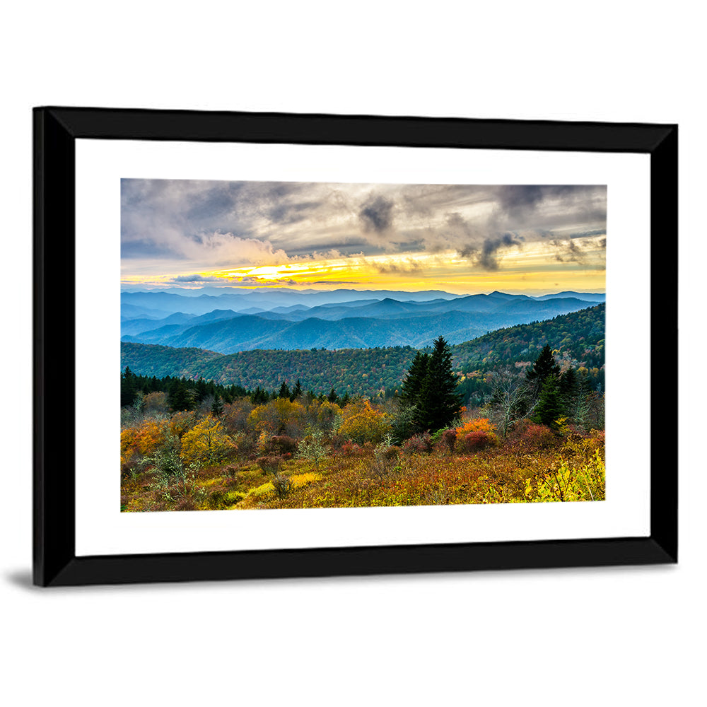 Cowee Mountains Sunset Wall Art
