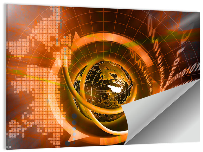 Digital Connectivity Globe Wall Art as a poster print