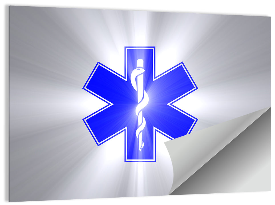 Star of Life with Rod of Asclepius Wall Art