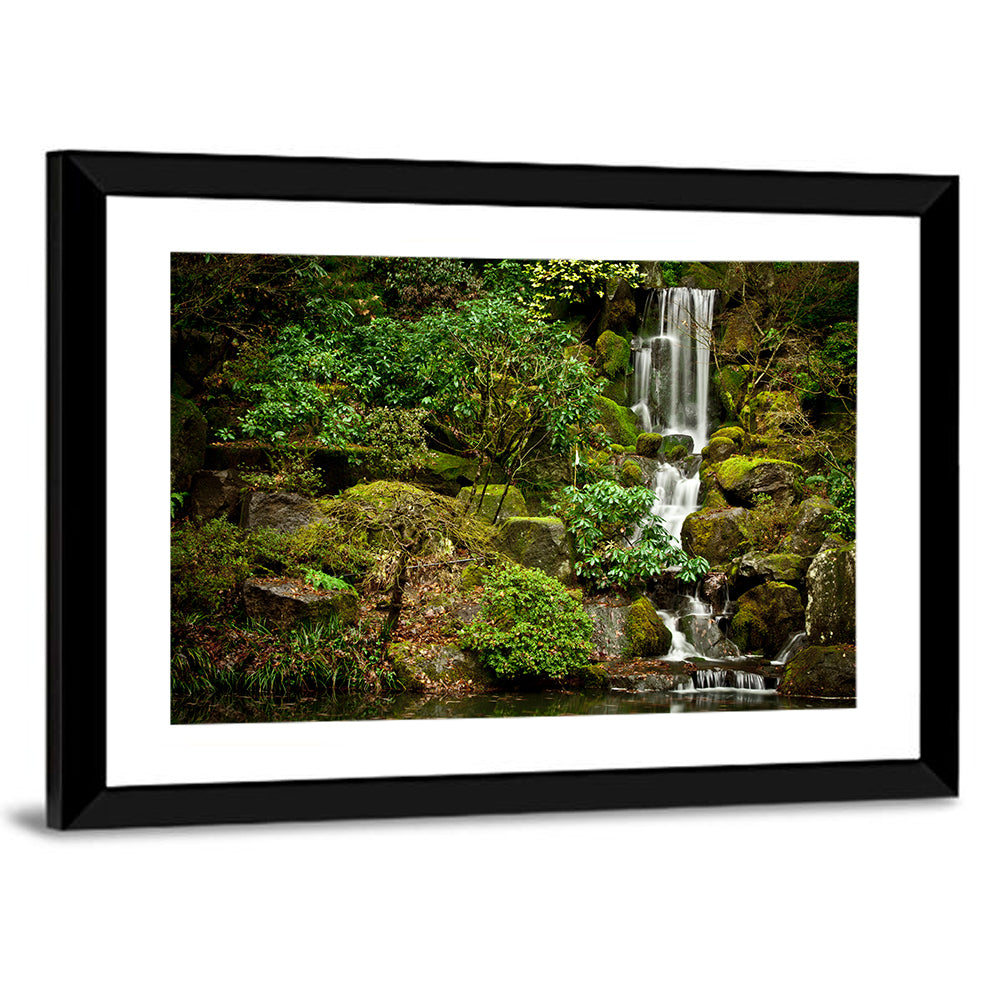 Secluded Mossy Waterfall Wall Art