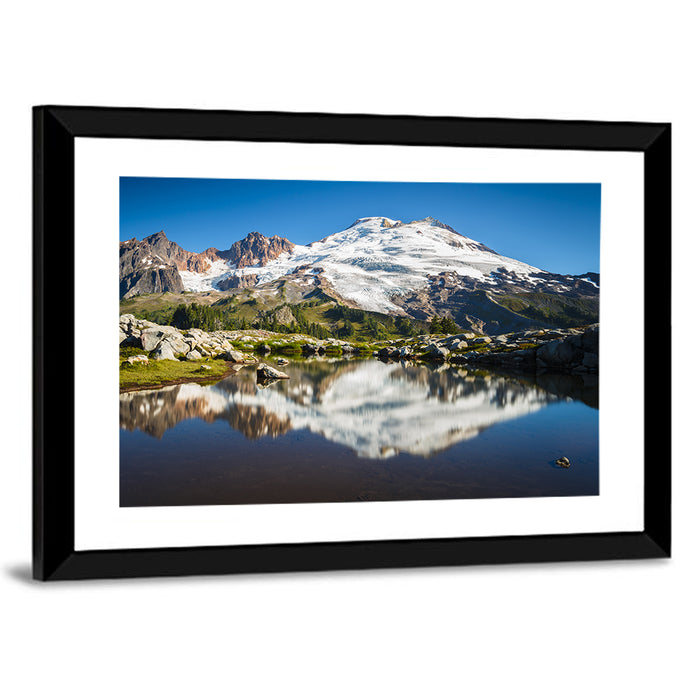 Snow-capped Mount Baker Wall Art as a framed print
