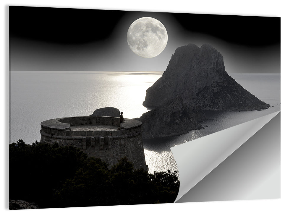 Pirates Tower Moonlit Watchtower, Ibiza Wall Art
