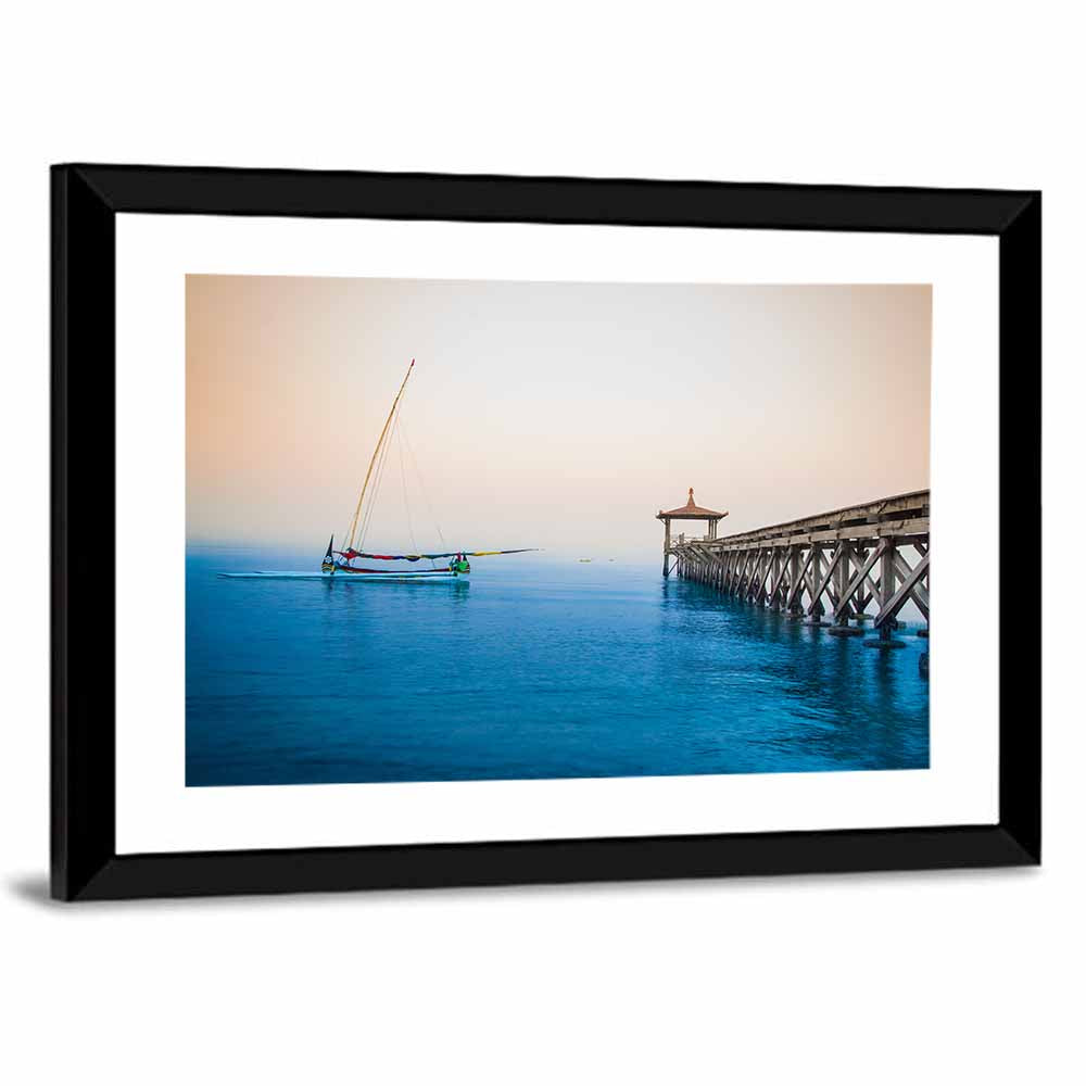 Outrigger Boat and Pier Wall Art